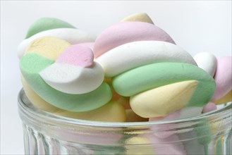 Marshmallows in glass bowl