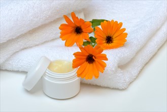 Marigoldsointment and flowers