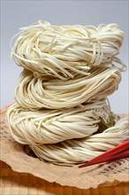 Chinese Yangchun noodles with chopsticks