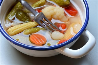Mixed pickles with carrots