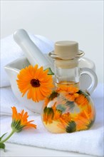 Calendula oil in bottle