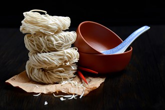 Chinese noodles and bowls