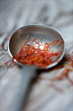 Saffron threads in spoon