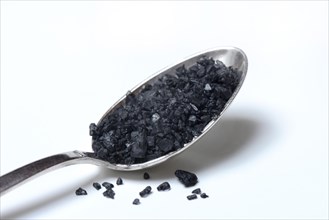 Black Hawaiian salt in spoon