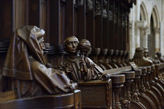 Church pews in the choir of Ulm Cathedral