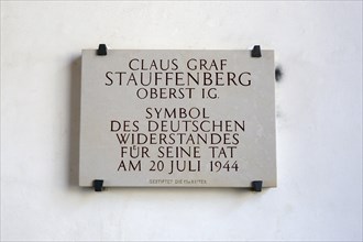 Commemorative plaque for Claus Graf Stauffenberg