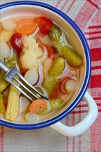 Mixed pickles with carrots