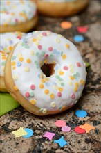 Donuts with sugar confetti