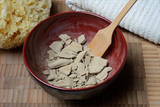 Dried healing clay in bowl