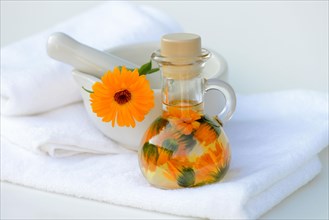 Calendula oil in bottle