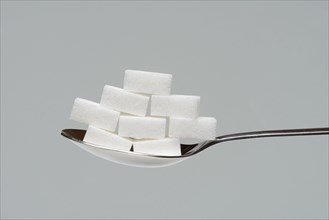 Sugar cubes in tablespoon