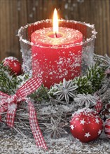 Natural Advent decoration with candle