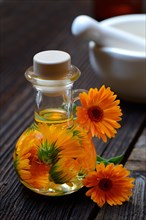 Calendula oil in bottle