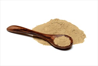 Healing earth powder with spoon