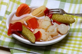 Mixed pickles with carrots