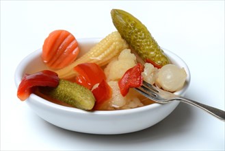 Mixed pickles with carrots