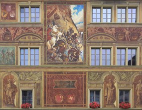 Mural of the town hall in Schwyz