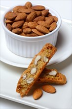 Cantucci and bowl of almonds