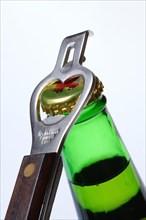 Beer bottle with bottle opener