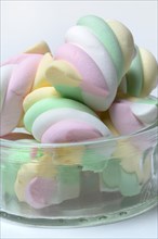 Marshmallows in glass bowl