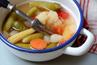 Mixed pickles with carrots