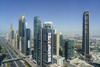 View of skyscrapers with Sheikh Zayed Road