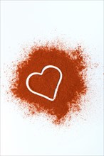 Paprika powder and heart