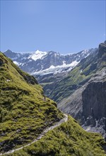 Hiking trail from Grindelwald to Schreckhornhuette