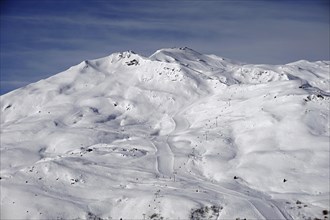 View of La Masse peak with ski slopes
