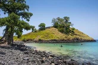 The turquoise waters of Lagoa Azul in northern Sao Tome