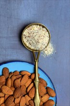 Ground almonds in ladle
