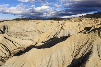 Bare ridges of eroded sandstone in the Tabernas Desert