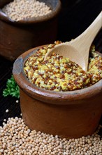 Coarse-grained Dijon mustard in pots