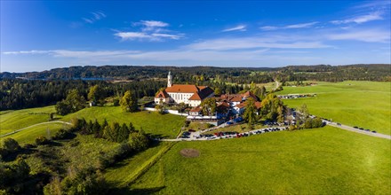 Aerial view of Reutberg Monastery