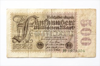Banknote over Five Hundred Milion Marks