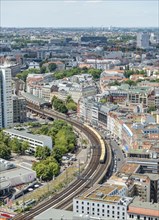 View of tracks and S-Bahn Zug