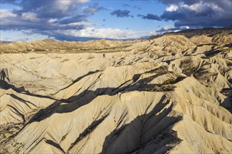Bare ridges of eroded sandstone in the Tabernas Desert