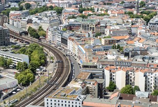 View of tracks with S-Bahn station Hackescher Markt