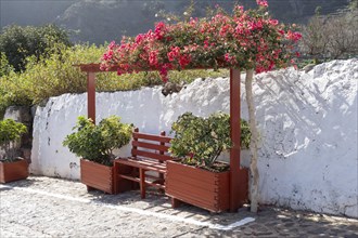 Bench with flower decoration
