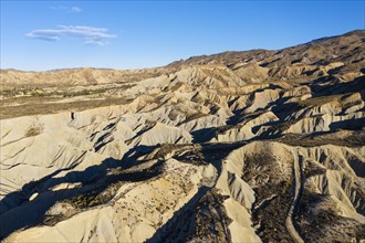 Bare ridges of eroded sandstone in the Tabernas Desert
