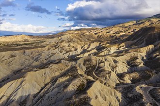 Bare ridges of eroded sandstone in the Tabernas Desert