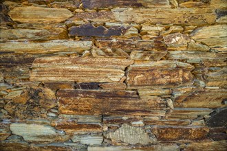 Traditional schist pattern of the wall in Douro River Valley