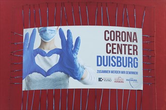 Advertising banner Corona Center Duisburg