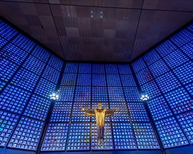 Altar room with resurrection Christ by Karl Hemmeter above the altar