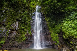 Waterfall of Sao Nicolau in the jungle of Sao Tome