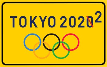 Symbolic image further postponement to 2022 or cancellation of the 2020 Summer Olympics in Tokyo due to coronavirus