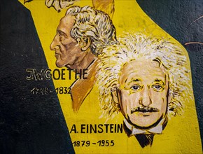 Graffiti Justitia with Goethe and Einstein