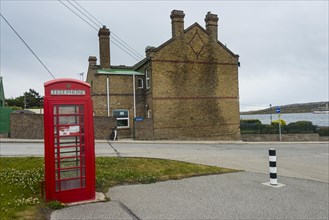 Red phone boot in Stanley capital of the Falklands