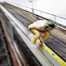 Skispinger on the Meinhardus ski jump during summer ski jumping