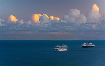 View of Cruise ferry during the sunset